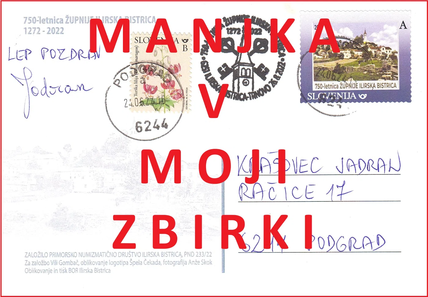 750 - LETNICA ŽUPNIJE ILIRSKA BISTRICA 1272 - 2022